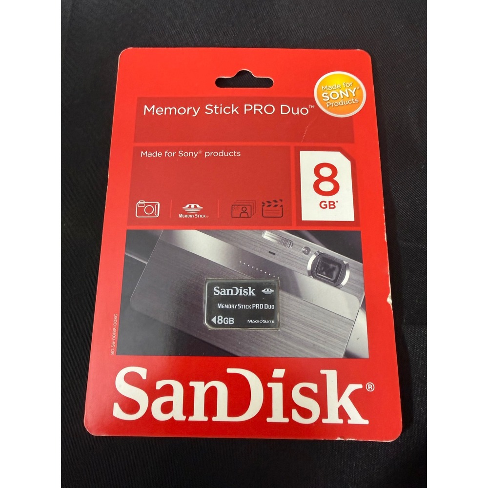 SanDisk Memory Stick PRO Duo 8GB Black New MagicGate SDMSPD-8192-A11 Sony PSP